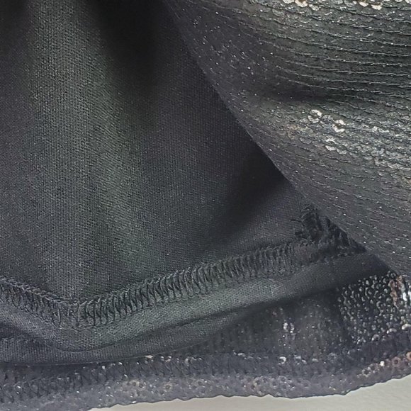 Tadashi Shoji Black Ruched Silk Layered Sequin Coc - Picture 7 of 14